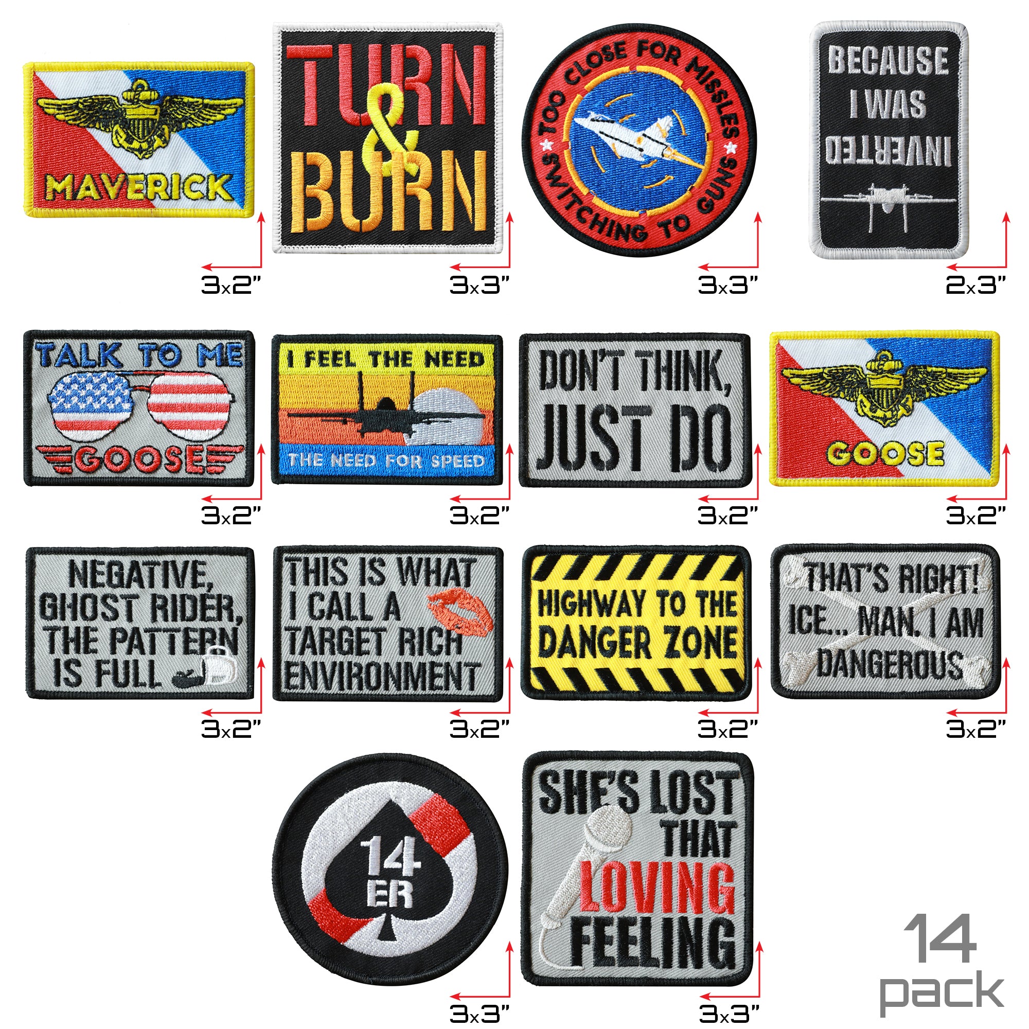 14er Top Gun Patches (14-Pack)