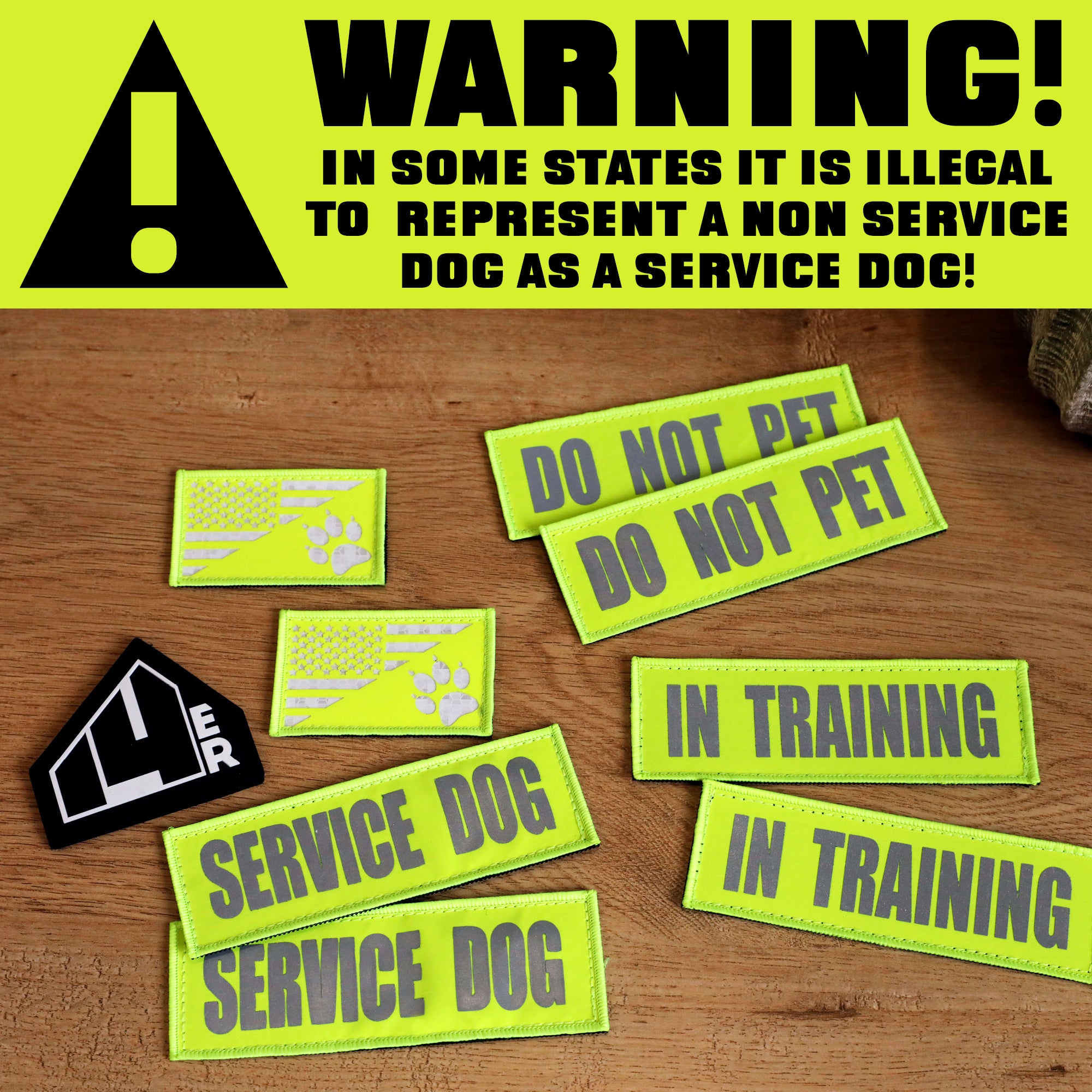 14er Reflective Service Dog Patches (9-Pack)