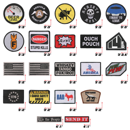 20 Pack Tactical Morale Patches, Funny Military Patch Embroidery Army Badge  Set for Backpack Hat Vest Brand: peotue 