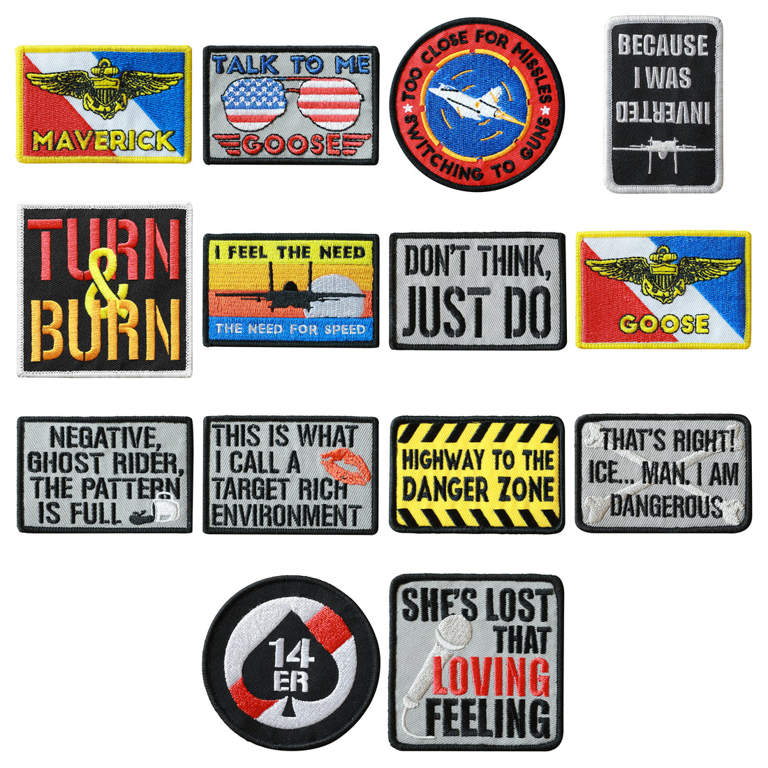 14er Tactical Morale Patches (21-Pack) | Hook & Loop Backed, 3 x 2 Embroidered 