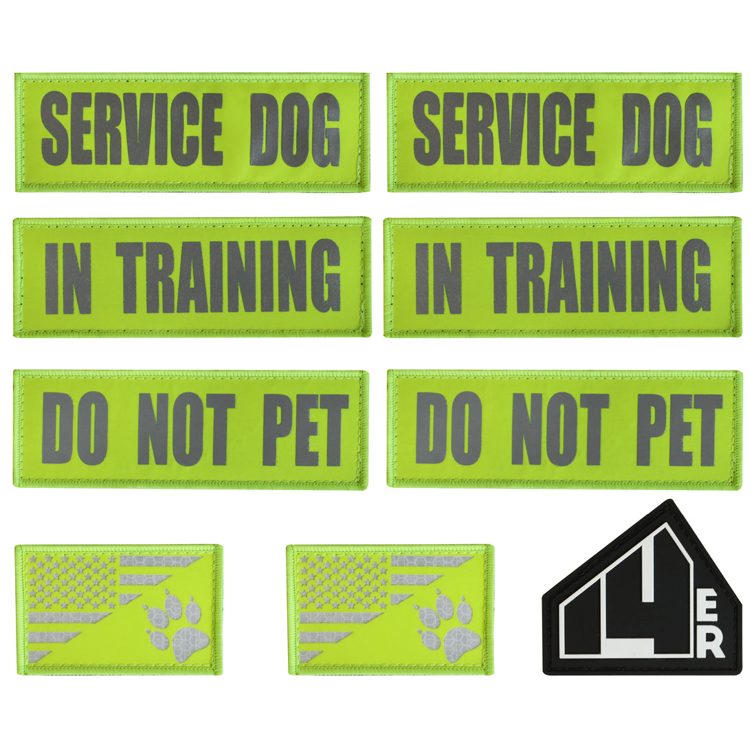 14er Reflective Service Dog Patches (9-Pack)