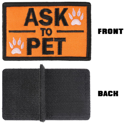 GYGYL 12Pcs Service Dog Patches, Ask to Pet Do Not Pet Patch