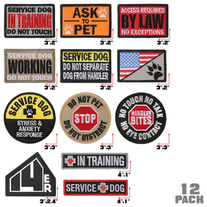 14er Service Dog Patches (12-Pack)